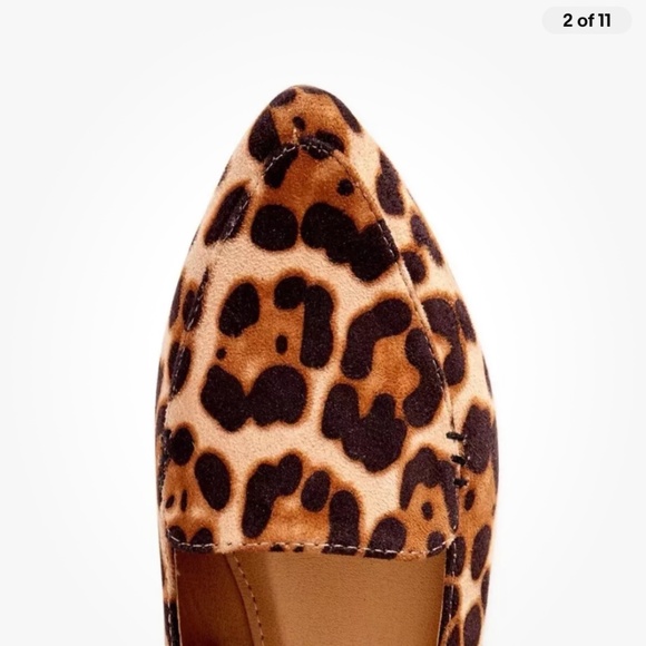 Time and Tru Leopard Animal Feather Print Flats Size 7.5W NEW - Picture 2 of 11